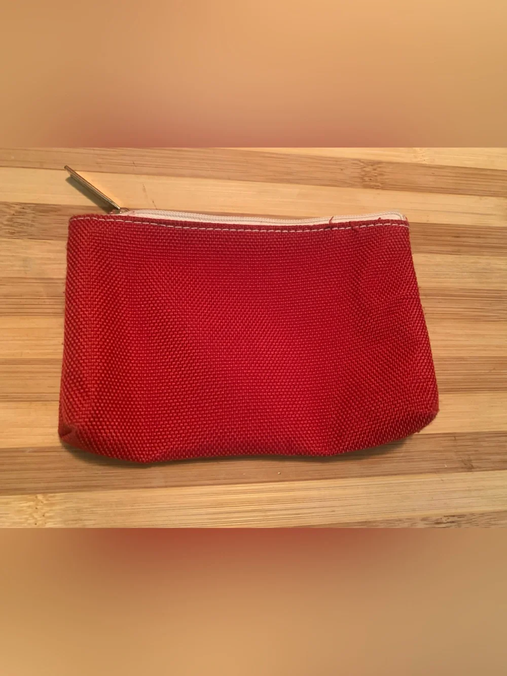 Estee Lauder Red Canvas Cosmetic Pouch